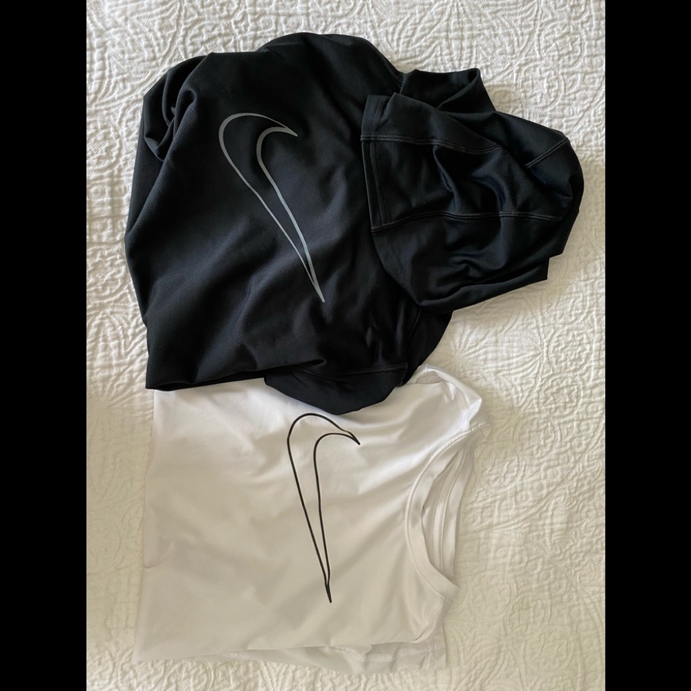 Boys XL White T-shirt with black hoodie